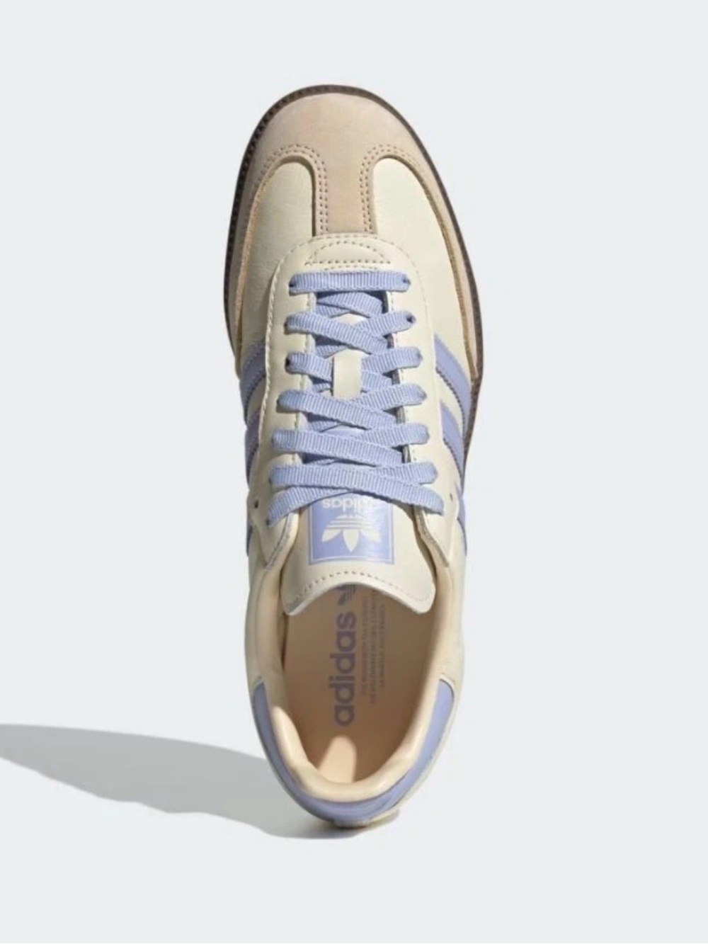 adidas Samba Leather Sneakers — Cream & Lavender Stripes - Picture 5 of 6